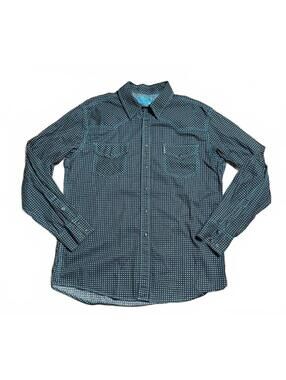 Cinch Modern Fit Western Shirt Mens L Geometric Pearl Snap 100% Cotton Cowboy